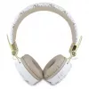 Guess 4G Triangle Round Shape - draadloze on-ear Bluetooth-hoofdtelefoon met ENC (wit)