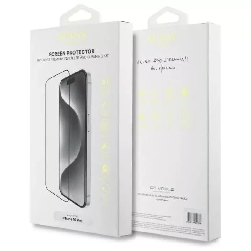 Guess GUTGP16LBOKGCIT iPhone 16 Pro 6,3 inch screenprotector 2.5D gehard glas transparant