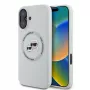 Karl Lagerfeld Silicone DoubleHeads And Circle MagSafe case voor Apple iPhone 16 - beige