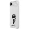 KARL LAGERFELD Silicone Case Karl Sketch & Logo MagSafe voor iPhone Air, wit