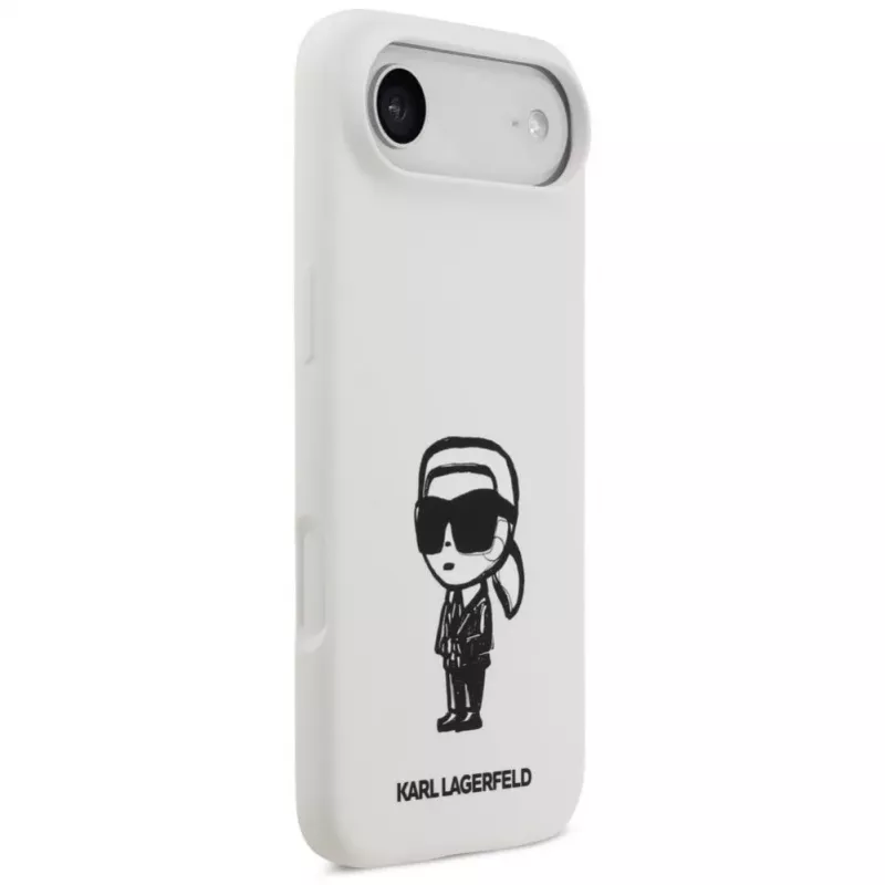 KARL LAGERFELD Silicone Case Karl Sketch & Logo MagSafe voor iPhone Air, wit