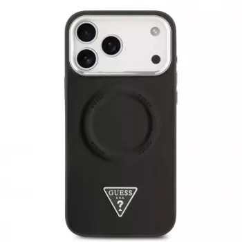 Guess Triangle Logo MagSafe-hoesje voor iPhone 17 Pro Max (zwart)