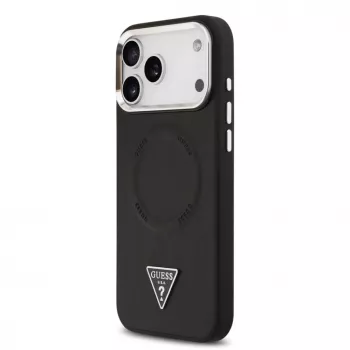Guess Triangle Logo MagSafe-hoesje voor iPhone 17 Pro Max (zwart)