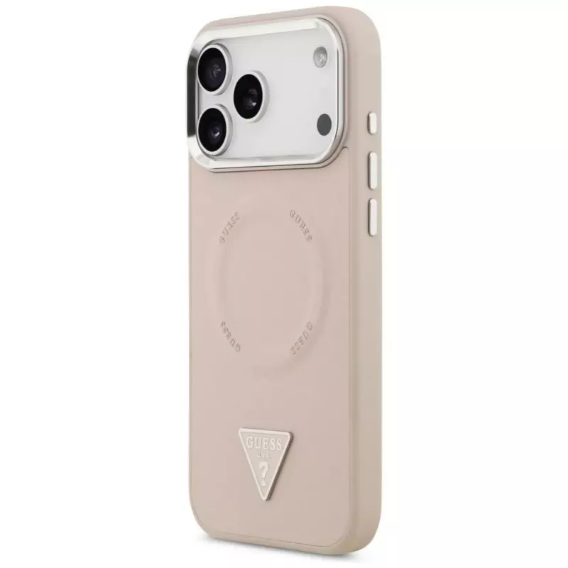 Guess Triangle Logo MagSafe-hoesje voor iPhone 17 Pro (roze)