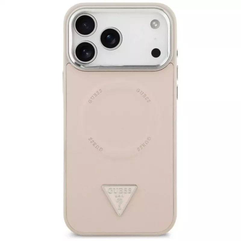 Guess Triangle Logo MagSafe-hoesje voor iPhone 17 Pro (roze)
