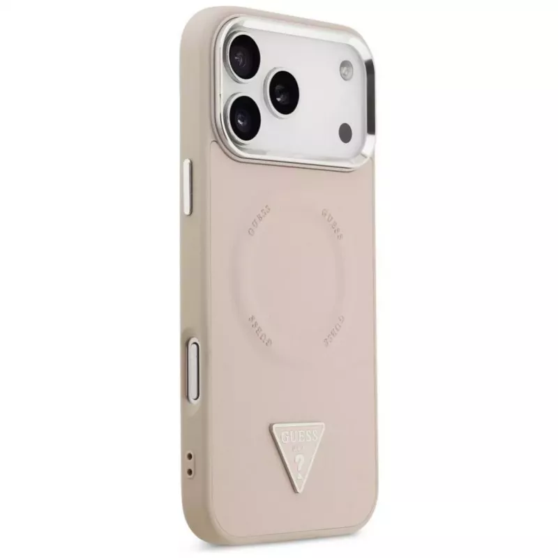 Guess Triangle Logo MagSafe-hoesje voor iPhone 17 Pro (roze)
