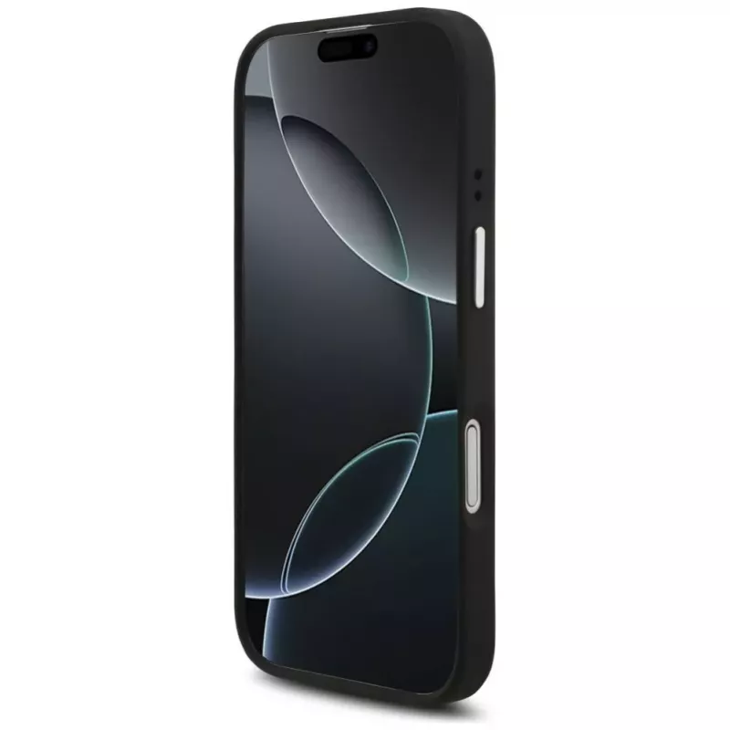 Guess Grained Big 4G Classic Logo hoesje voor iPhone 17, zwart