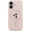 KARL LAGERFELD Silicone Case Karl&Choupette Ring MagSafe voor iPhone 17 roze