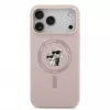 KARL LAGERFELD Silicone Karl & Choupette Ring MagSafe case voor Apple iPhone 17 Pro Max, roze