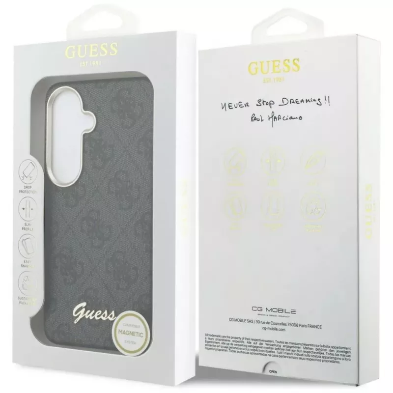 Guess 4G Script MagSafe-hoes voor Samsung Galaxy S26 zwart