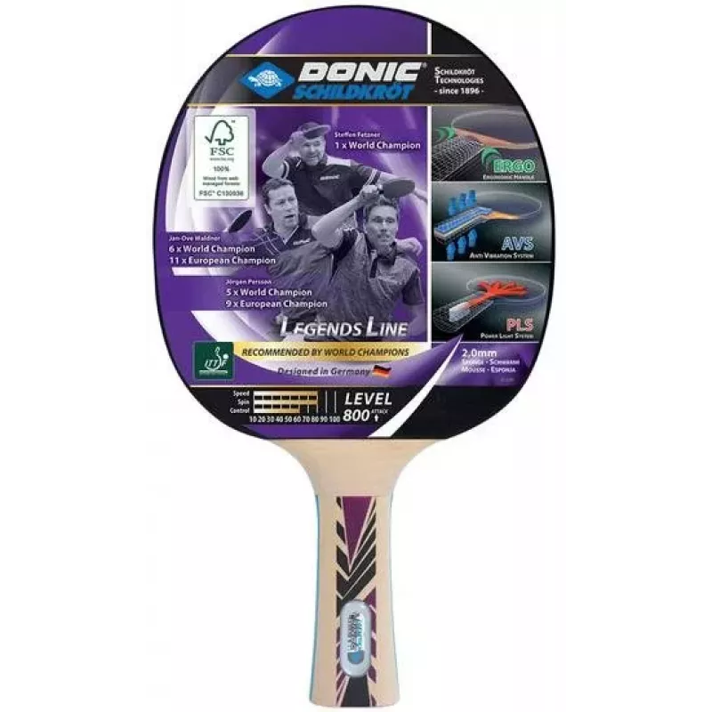 Donic Schildkröt Legends 800 tafeltennisbat roze, hout