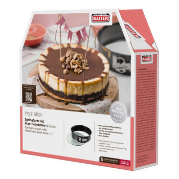 KAISER Inspiration Springvorm met glazen hefbodem, 26 cm rond