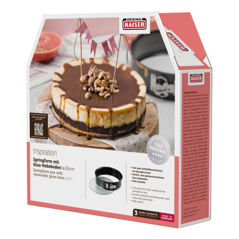 KAISER Inspiration Springvorm met glazen hefbodem, 26 cm rond