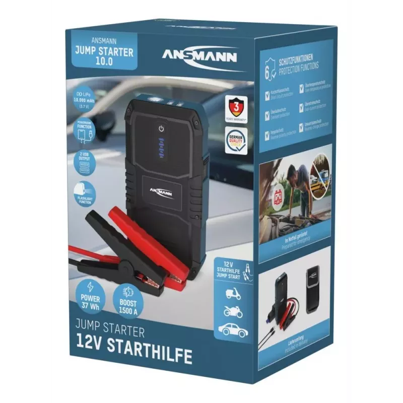 ANSMANN Jump Starter 10.0 Power Bank zaklamp 37Wh 12V