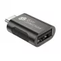 GoodConnections USB 3.2 Gen 1 / USB 3.0-adapter USB-C stekker naar USB-A bus, verchroomde metalen behuizing, antraciet, 3-pack