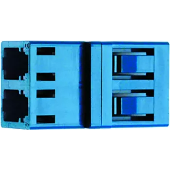 Telegärtner J08071A0002 LC duplex multimode glasvezelconnector, blauw, zirkoniumoxide keramische ferrule, 1 stuks