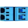 Telegärtner J08071A0002 LC duplex multimode glasvezelconnector, blauw, zirkoniumoxide keramische ferrule, 1 stuks