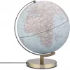 TROIKA Globus STELLAR LIGHT TOUCH politieke wereldglobe met LED-licht, touchsensor, USB-gevoed, lichtblauw, zilveren voet, 14 cm diameter