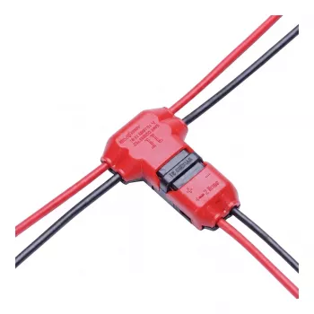 Synergy 21 LED FLEX Strip Easy Connect T-Verbinder voor 2 Leidingen Rood
