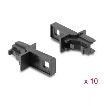 DELOCK stofkap voor E2000 simplex bus, 10 stuks, zwart