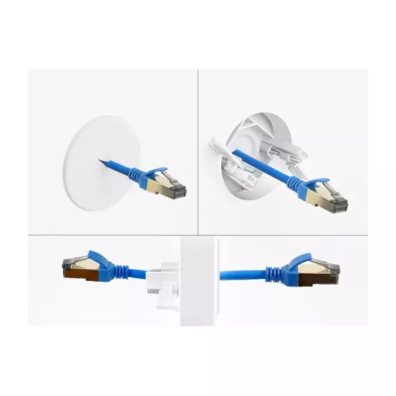 Delock siliconen kabeldoorvoer rond Ø 65 mm voor wand- / tafelmontage wit