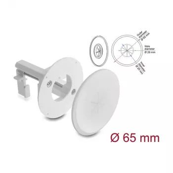 Delock siliconen kabeldoorvoer rond Ø 65 mm voor wand- / tafelmontage wit