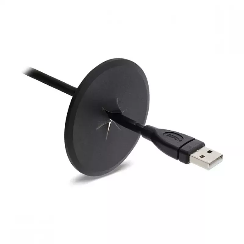 Delock siliconen kabeldoorvoer rond Ø 65 mm voor wandmontage / bureaumontage wit / zwart