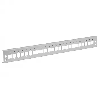 EFB frontplaat 24xE2000 duplex, E2000 compact (RDM) straight versie, lichtgrijs (RAL 7035), 1U 19 inch rackmontage