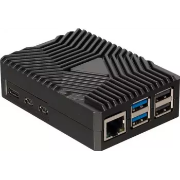 Joy-IT RB-AlucaseP5-09 SBC-behuizing voor Raspberry Pi 5, aluminium, zwart
