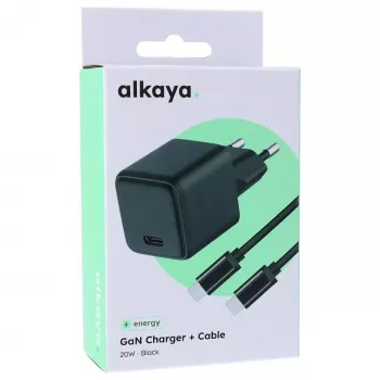 ALKAYA NEXUS Speed Flex opladerset GaN-technologie 20W zwart