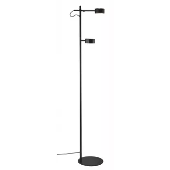 Luca Vloer-LED-lamp, 2x4W, Zwart