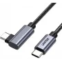UNITEK USB-C kabel 90° haaks PD 100W 2m zwart