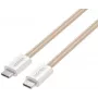 UNITEK magnetisch oprolbaar gevlochten USB-C naar USB-C kabel 100W PD 1m beige