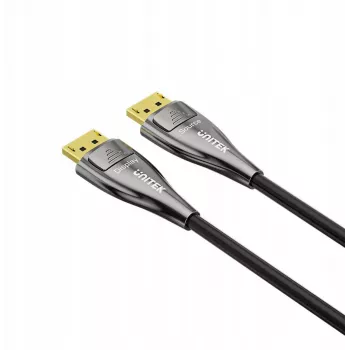 UNITEK Actieve Fiber Optic DisplayPort 2.1 kabel 20m 8K 80Gbps zwart