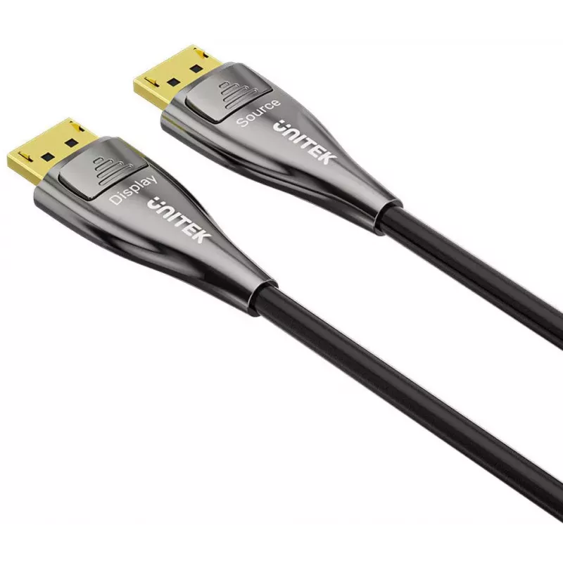 UNITEK 30m Actieve Optische DisplayPort 2.1 kabel 8K 60Hz zwart