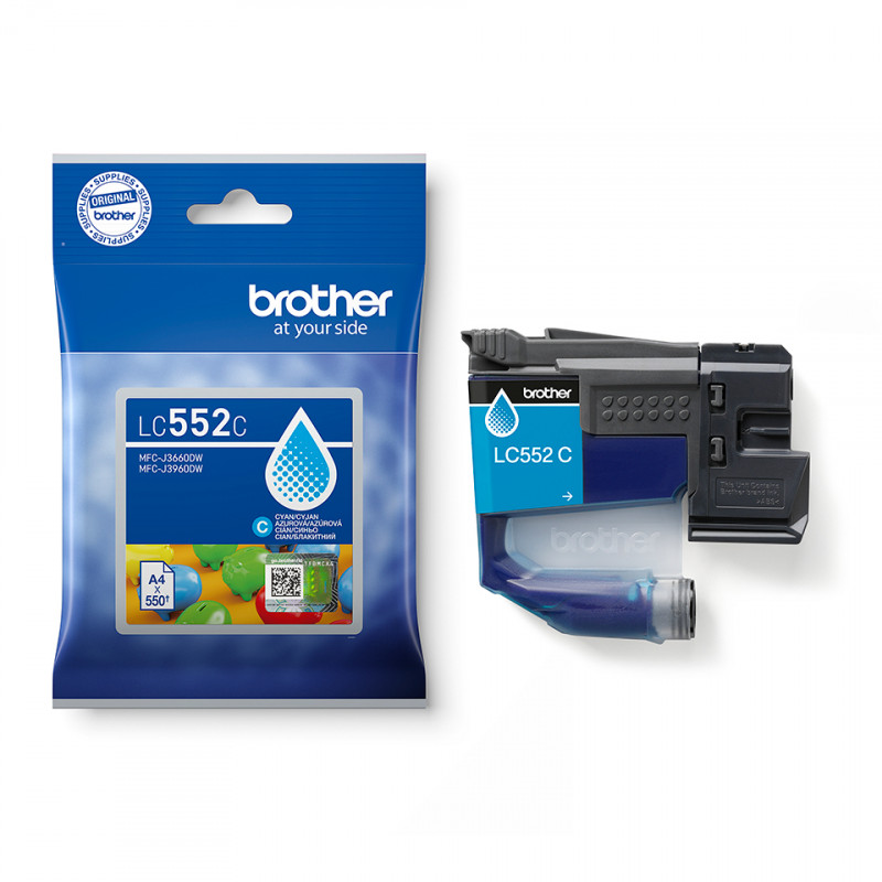 Brother LC-552C cyaan printercartridge (standaard capaciteit, 500 pagina's)
