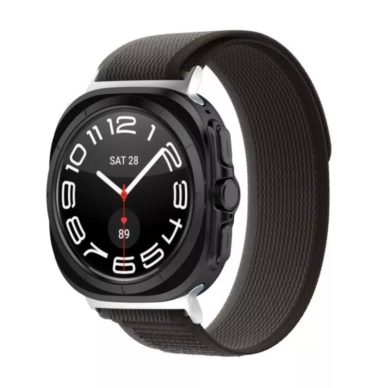 Tech-Protect nylon armband voor Samsung Galaxy Watch Ultra (47mm) - zwart/oranje
