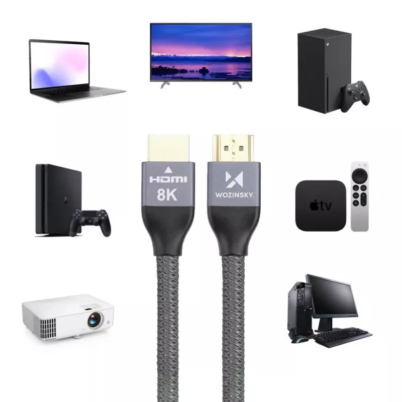 Wozinsky USB-C naar USB-A kabel 1 m zilver gevlochten nylon