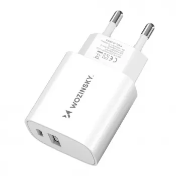 Wozinsky WGWCW 20W USB-A USB-C voeding - wit
