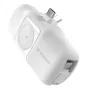 WOZINSKY WF16-YCS mini powerbank 5000mAh 15W USB-C met geïntegreerde USB-C-kabel en Apple Watch-oplader - wit