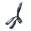 Joyroom SY-C03 USB-C naar 2x USB-C 2in1 DAC-adapter - zwart