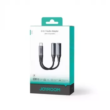 Joyroom SY-C03 USB-C naar 2x USB-C 2in1 DAC-adapter - zwart