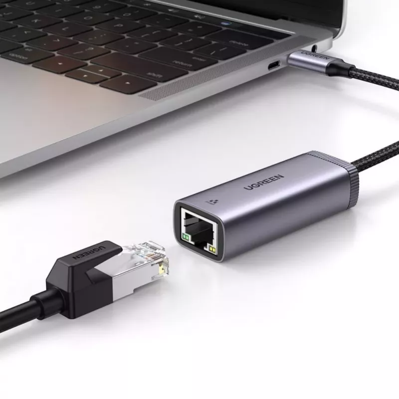 UGREEN USB-C naar RJ45 Gigabit Ethernet-adapter (grijs) - 40322 CM483