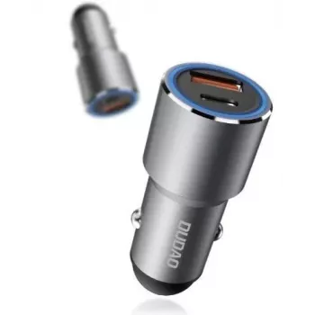 Dudao R4PQ autolader 22,5W 1xUSB-C + 1xUSB-A grijs
