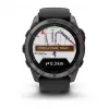 Garmin fenix 8 Pro 51 mm MicroLED saffier carbon grey DLC titanium met zwart/pebblegrey siliconenband