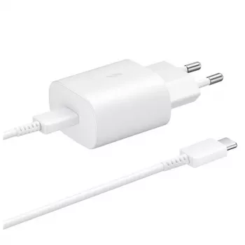 Samsung 25W reisoplader + USB-C/USB-C datakabel wit (OOB bulk)