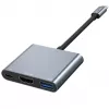 Tech-Protect V1 3in1 USB-C hub-adapter - USB-A 3.0, USB-C PD 100W, HDMI 4K 30Hz - grijs
