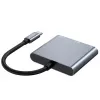 Tech-Protect V1 3in1 USB-C hub-adapter - USB-A 3.0, USB-C PD 100W, HDMI 4K 30Hz - grijs