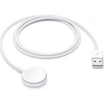 Apple Watch magnetische oplader naar USB-kabel wit