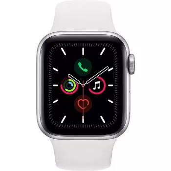 Apple Watch Series 5 GPS zilver 44mm aluminium sportkast wit